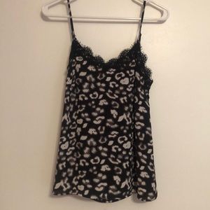 Leopard print lacy camisole